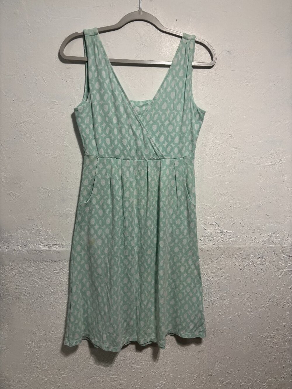 Fresh Produce Dress Stretch Mini Babydoll Wrap Pockets Beach Resort S